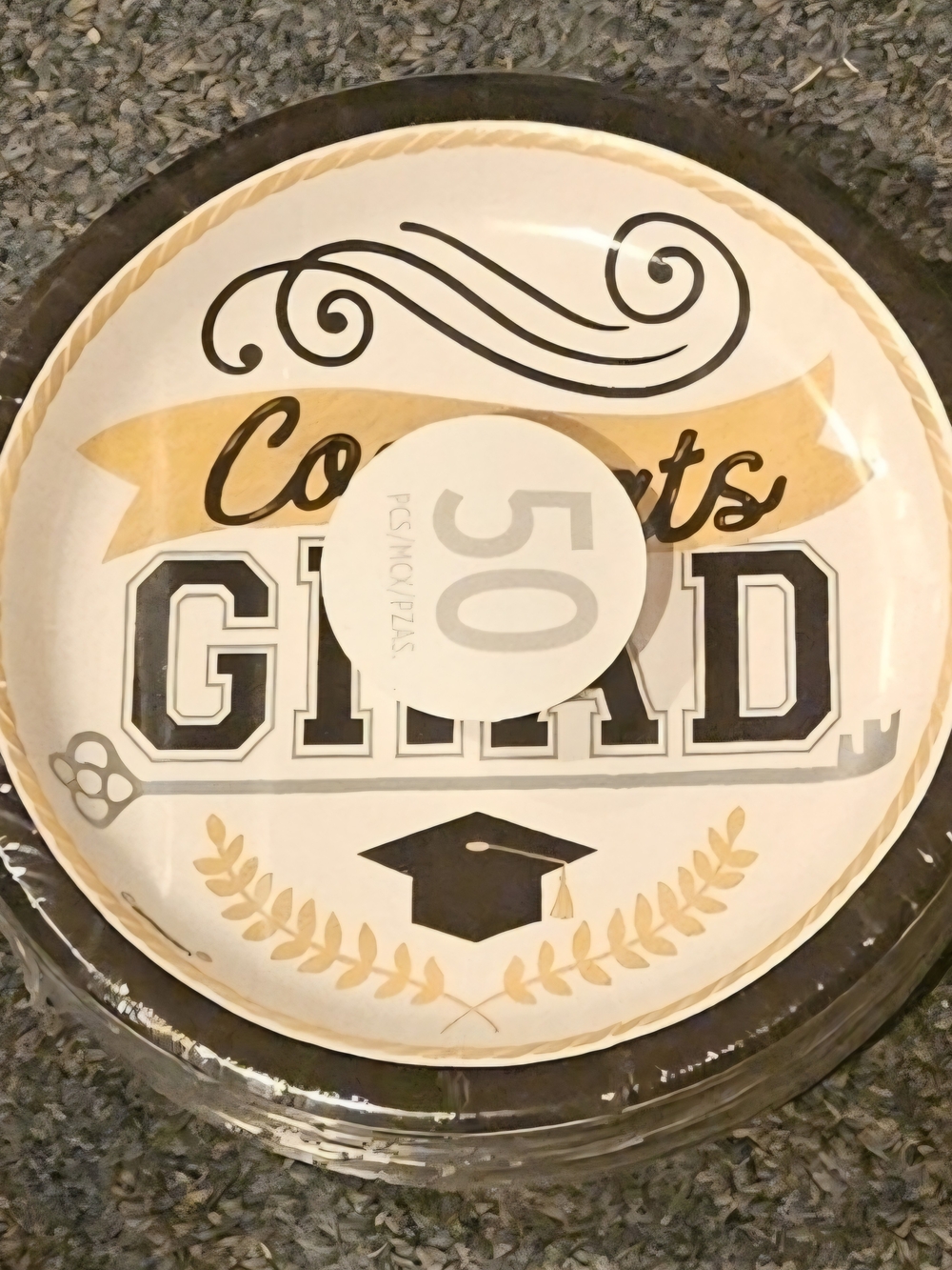 Party City & Dollar Tree Gold, Black & White "Congrats Grad" Bundle